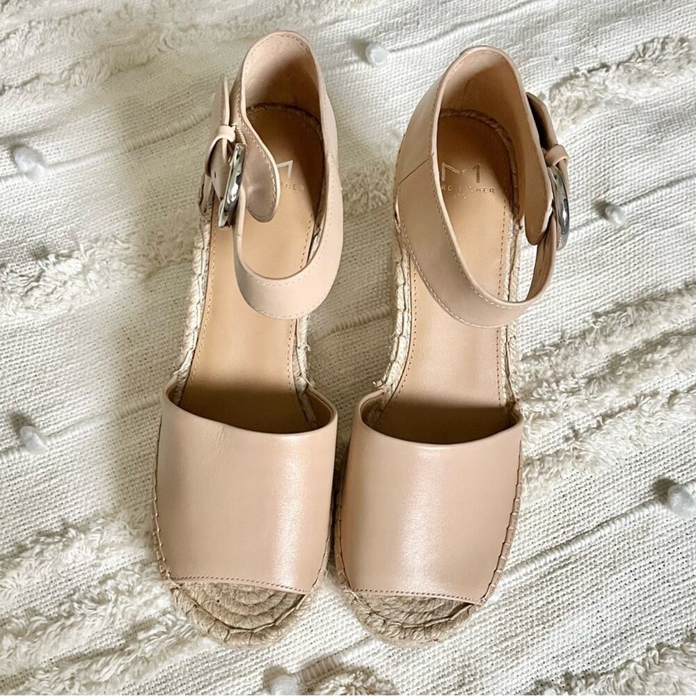 Marc Fisher LTD Alida Espadrille Platform Wedge LIGHT LATTE Size 9.5 - Picture 3 of 6